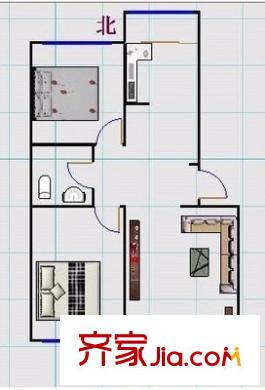 富燕新村户型图户型图 2室1厅1卫1厨