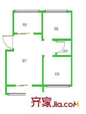 玉竹园户型图户型图 2室1厅1卫1厨