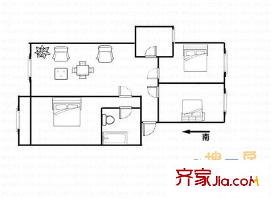 和义西里小区泰和园 3室 户型图