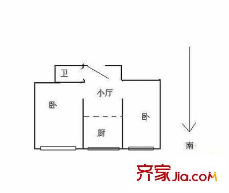 杰座大厦户型图户型图 2室1厅1卫1厨