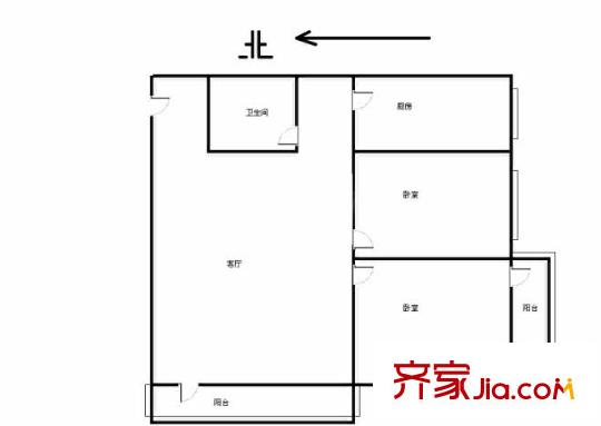 杰座大厦户型图户型图 2室1厅1卫1厨