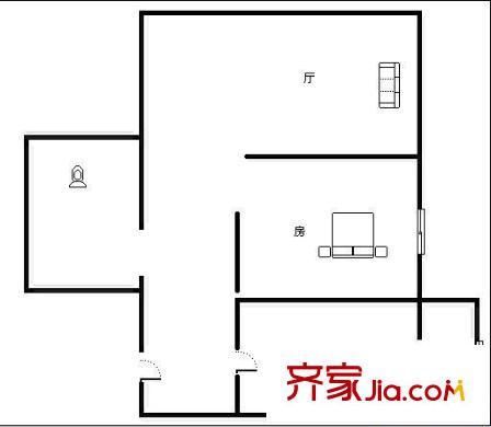 流星花園一區(qū)戶型圖戶型圖 1室1廳1衛(wèi)1廚
