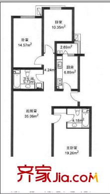 流星花園一區(qū)戶型圖戶型圖 3室1廳2衛(wèi)1廚