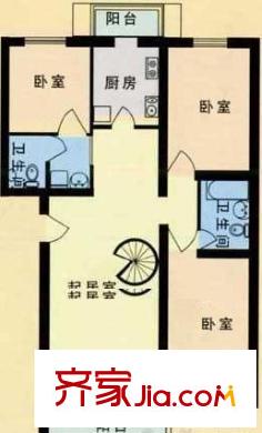幸福艺居户型图户型图 3室1厅2卫1厨