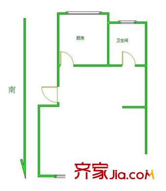 幸福艺居户型图户型图 1室1厅1卫1厨