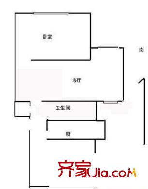 东方生活区户型图户型图 2室1厅1卫1厨