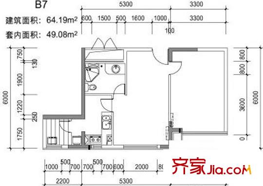 北回歸線戶型圖戶型圖 1室1廳1衛(wèi)1廚