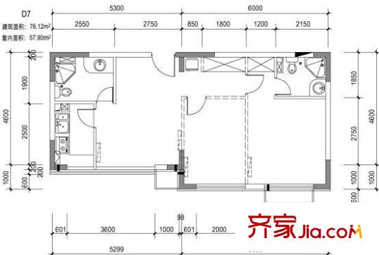 北回歸線戶型圖戶型圖 2室2廳2衛(wèi)1廚