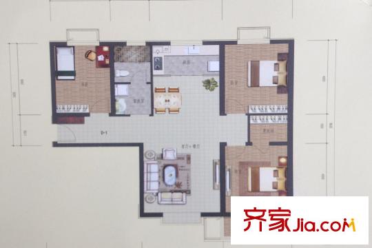 唐人宜居4#5#6#7#D1戶型 2廳1衛(wèi)1廚