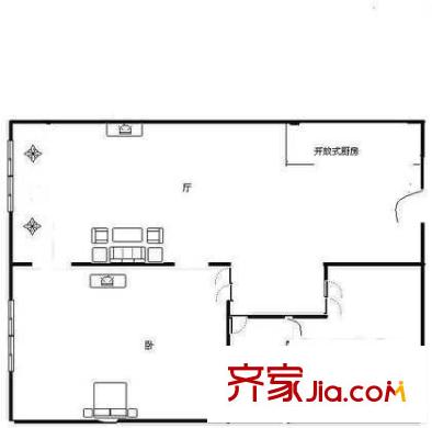 北京银泰中心户型图户型图 1室1厅1卫1厨