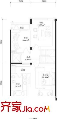 亚运新新家园a1三层户型图 3室1卫