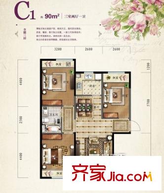 保利?羅蘭香谷戶型圖C1戶型圖 