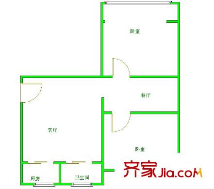 建新南区户型图 户型图 2室2厅1卫1厨