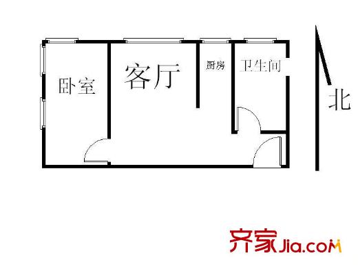 建新南区户型图户型图 1室1厅1卫1厨