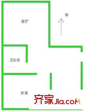 建新北区户型图户型图 1室1厅1卫1厨