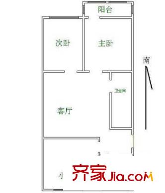 小关北里户型图户型图 3室1厅1卫1厨