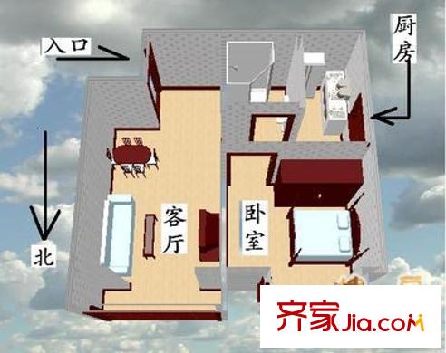 万年花城回迁房 2室 户型图