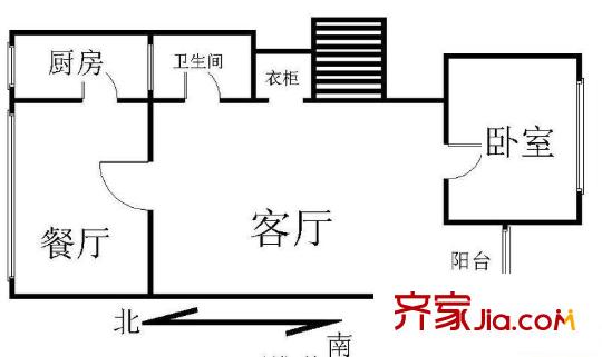 荟康苑户型图户型图 1室2厅1卫1厨