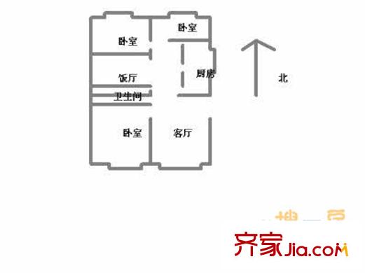 南口住宅樓 3室 戶型圖