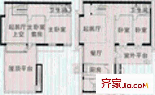理想的拿铁镇户型图B2型 4室2厅3卫1厨