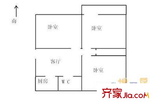 民旺园户型图户型图 3室1厅1卫1厨