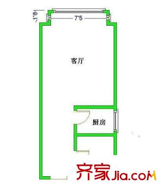 万年花城四期户型图户型图 1室1厅1卫1厨