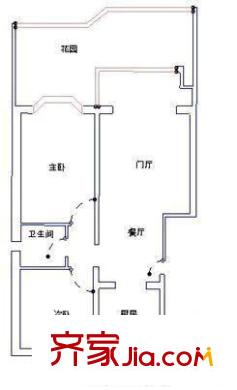 莱茵河畔户型图2室 户型图 2室2厅1卫1厨