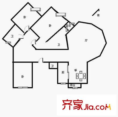 莱茵河畔 5室 户型图