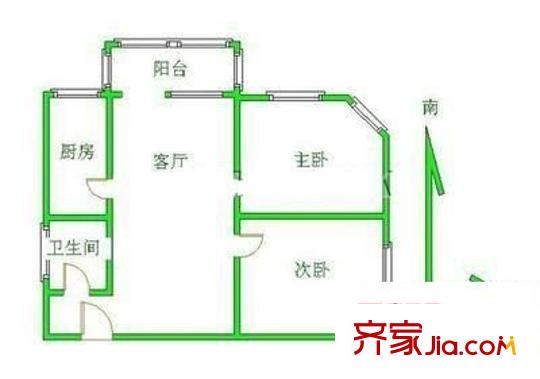 开阳里小区 2室 户型图