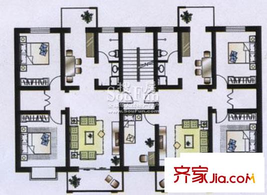 石華園戶型圖戶型圖 2室2廳1衛(wèi)1廚