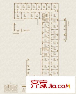 东亚首航国际3-1号楼2单元平面户型 1室1厅1卫1厨