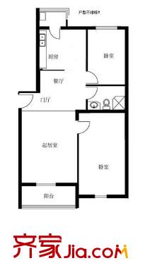 天秀花园安和园户型图户型图 2室1厅1卫1厨