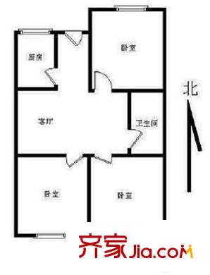 龙翔路小区 3室 户型图