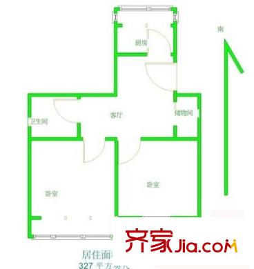 苏庄小区户型图户型图 2室1厅1卫1厨