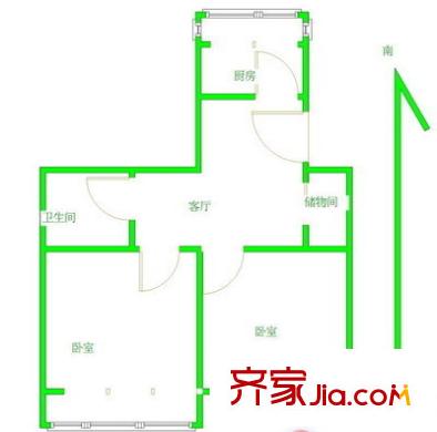 苏庄小区户型图2室户型图 2室1厅1卫1厨