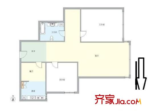 明日嘉园 2室 户型图