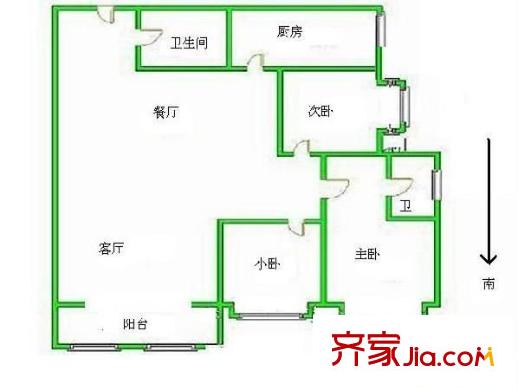 明日嘉园 3室 户型图