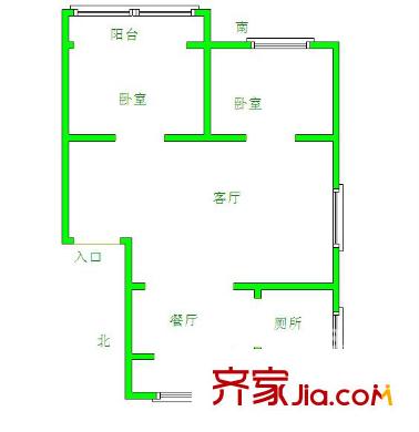林苑小區(qū)戶型圖2居室 2室1廳1衛(wèi)1廚