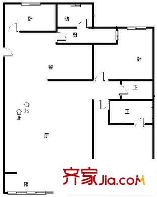 大雄城市花园一幅画卷户型图户型图 2室2厅1卫1厨