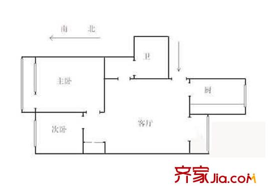 门头馨村户型图户型图 2室1厅1卫1厨