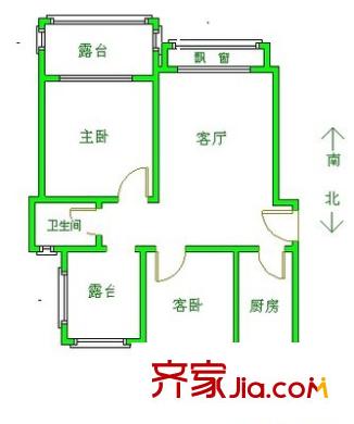 天朗園戶型圖戶型圖 2室1廳1衛(wèi)1廚