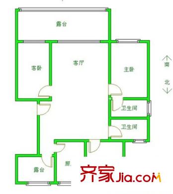 天朗園戶型圖戶型圖 3室1廳2衛(wèi)1廚