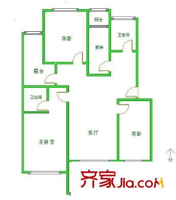 天朗園戶型圖戶型圖 3室1廳2衛(wèi)1廚