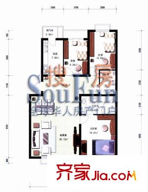 宣颐家园 3室 户型图