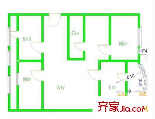 清逸西园 3室 户型图