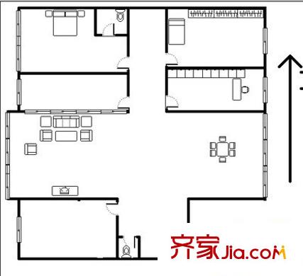 原生墅公寓 2室 户型图