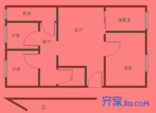 石园东区户型图2室 户型图 2室1厅1卫1厨