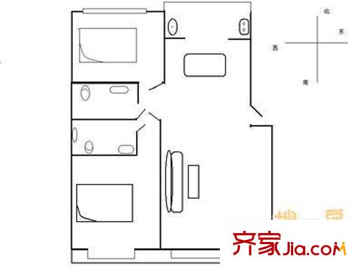 伟业嘉园户型图户型图 2室2厅2卫1厨