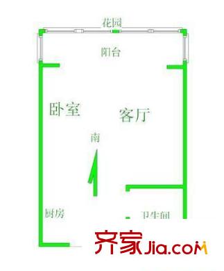 伟业嘉园户型图户型图 1室1厅1卫1厨