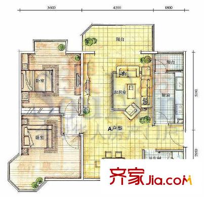 美然绿色家园 2室 二期A户型